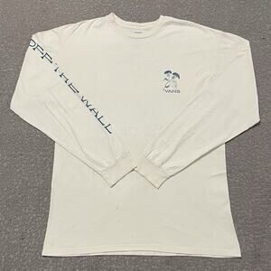Vans T Shirt Mens L Beige Off The Wall OTW Classic Fit Long Sleeve Tee